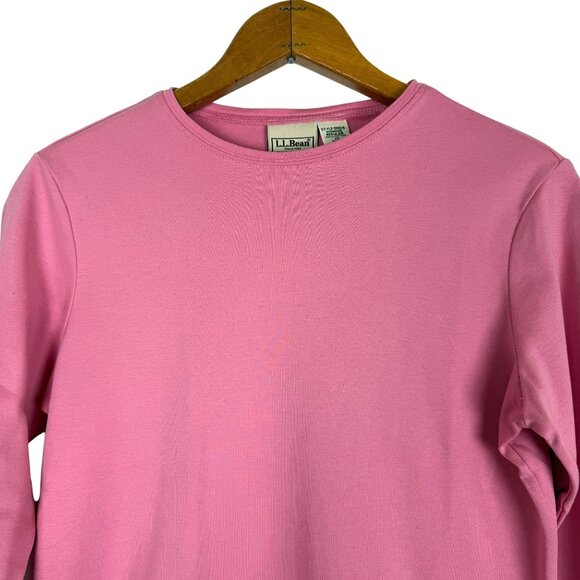 L.L. Bean Women’s Long Sleeve Tee XS Pink Pima Cotton Crewneck Top Casual Soft - Picture 2 of 7